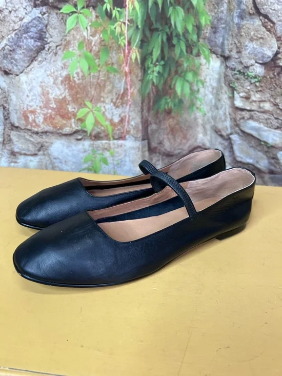 MADEWELL The Greta Mary Jane Black Leather Flats, 9 - Picture 2 of 12